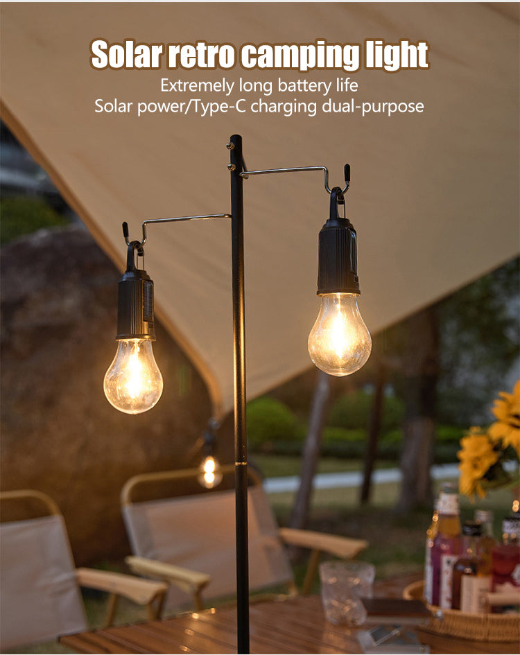 2 sztuki zniżki☀️⚡Nowa, ładowalna lampa kempingowa zasilana energią słoneczną, wielofunkcyjne, przenośne oświetlenie nastrojowe.